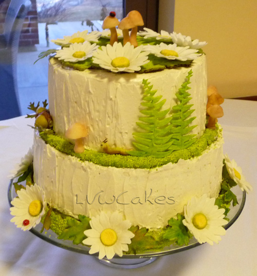 Nature Theme Two-tier Wedding Cake